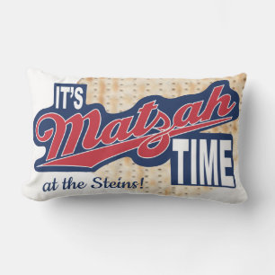 Passover Seder Lumbar Pillow "It's MATZAH Time!"