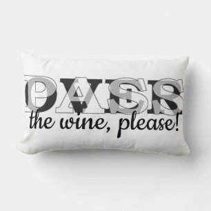 Passover Seder Lumbar Pillow "Passover the wine"