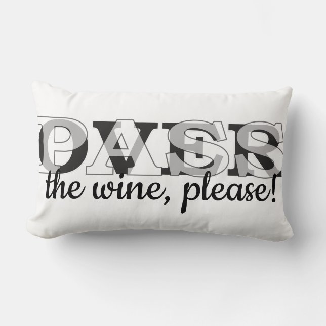 Passover Seder Lumbar Pillow "Passover the wine" (Front)