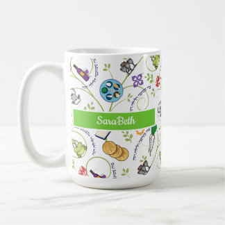 Passover Seder Matza Wine Frogs Colorful Quirky Coffee Mug