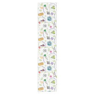 Passover Seder Matza Wine Frogs Colorful Quirky Short Table Runner