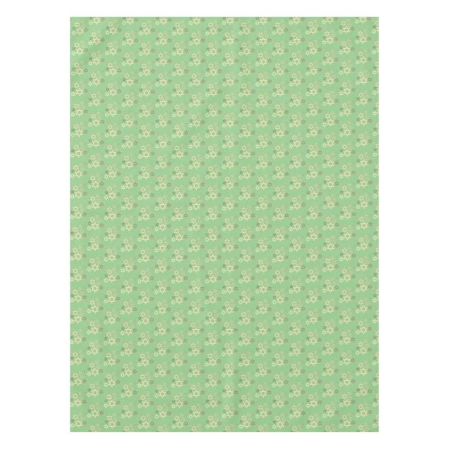 Passover Springtime Green Star of David Tablecloth (Front)