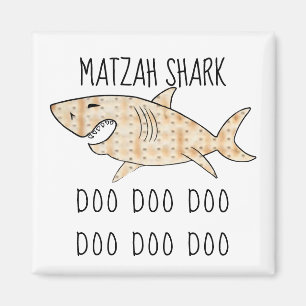 Passover Square Magnet "Matzah Shark Doo Doo Doo"