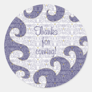 Passover Sticker Circle "Paisley by the Sea"