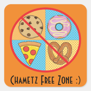 Passover Sticker Square "Chametz Free Zone"