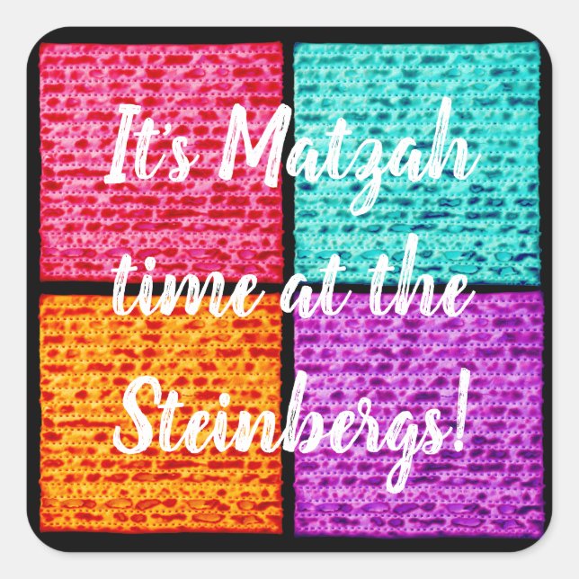 Passover Sticker Square Funny Matzahs (Front)