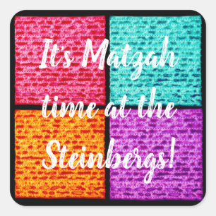 Passover Sticker Square Funny Matzahs