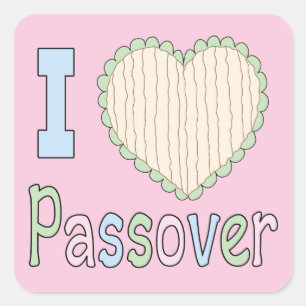 Passover Sticker Square "I Love Passover"