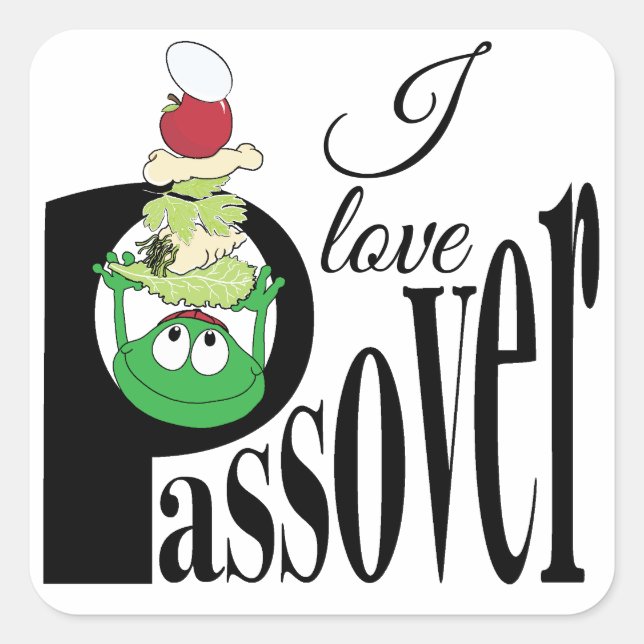 Passover Sticker Square "P is for Passover" (Front)