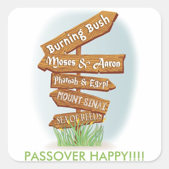 Passover Sticker Square "Signs of that Time" (Front)