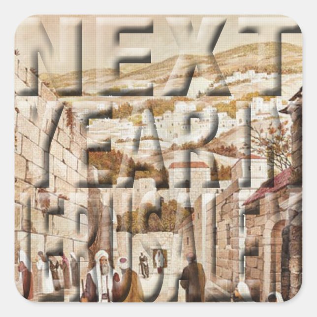 Passover Stickers Square "Jerusalem" (Front)