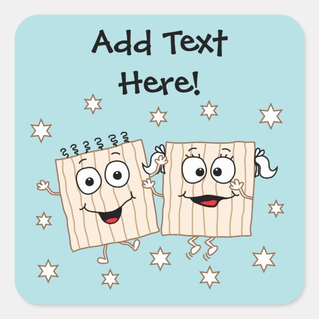 Passover Stickers Square "Matzahs" (Front)