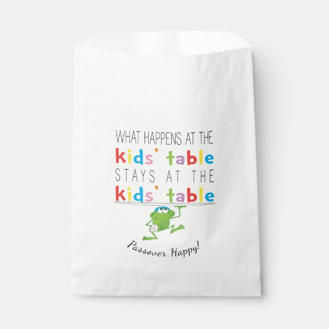 Passover "The Kids'Table" Goodie Favour Bag (Front)