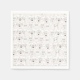 Passover White Cocktail Napkins Matzah Pattern