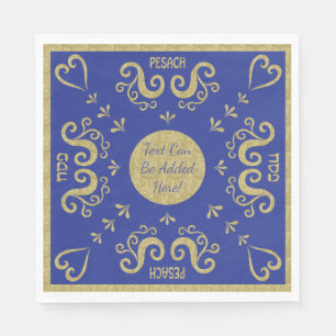 Passover White Standard Napkins Gold Elegant