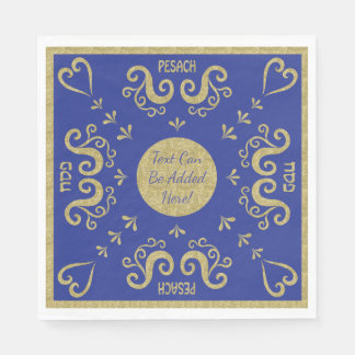 Passover White Standard Napkins Gold Elegant