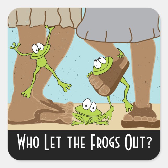Passover Who Let the Frogs Out? Square Sticker (Front)