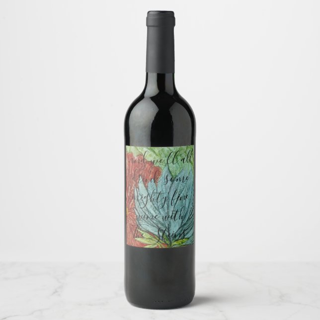 Passover Wine Bottle Label Beautiful Fleurs (Front)