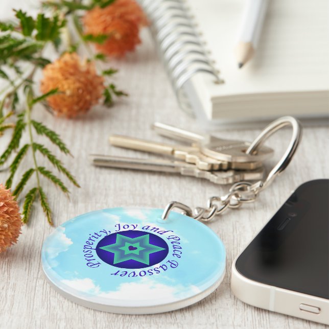 Passover wishes key ring (Front Right)