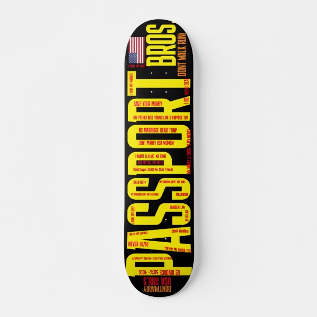 PASSPORT BROSZ. 7 3/4" Skateboard Deck (Front)