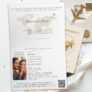 Passport Caribbean St. Lucia Destination Wedding Invitation