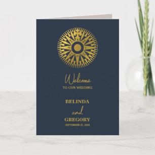 Passport Compass Wedding Order of Service Program
