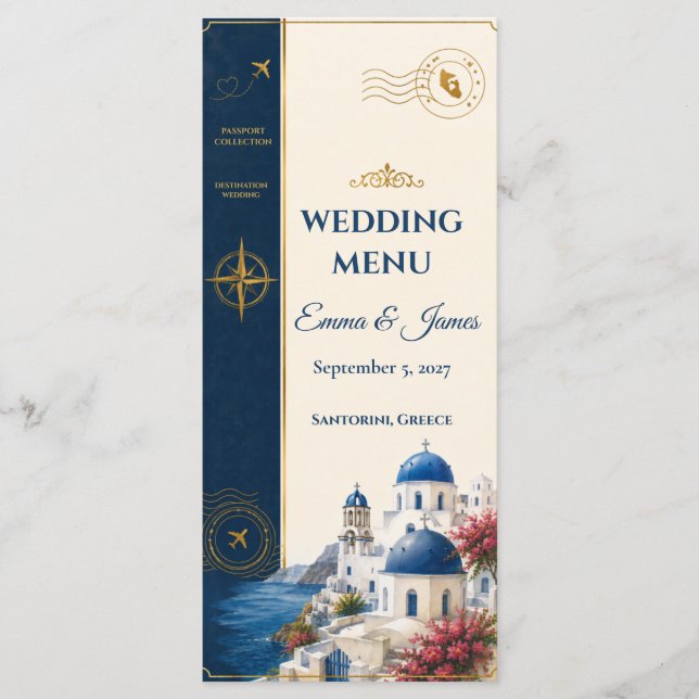 Passport Destination Wedding Menu (Front)
