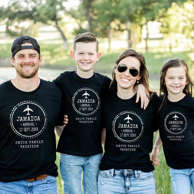 Passport Stamp Jamaica Family Vacation Black T-Shirt (Passport Stamp Jamaica Family Vacation Black T-Shirt
)