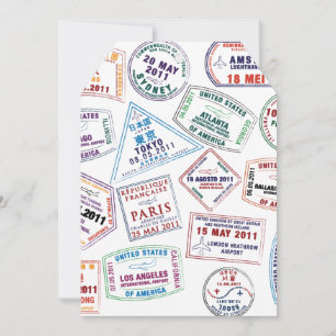 Passport Stamp Pattern Print