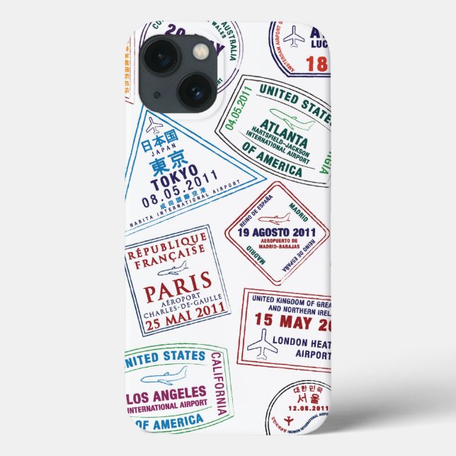 Passport Stamp Pattern Print Case-Mate iPhone Case (Back)