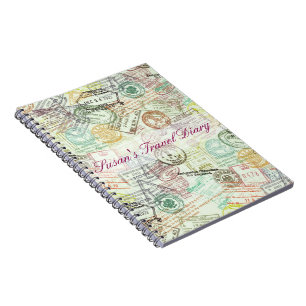 Passport Stamp Print Notebook