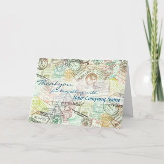 Passport stamp Travel Greeting Card-Thank you Thank You Card