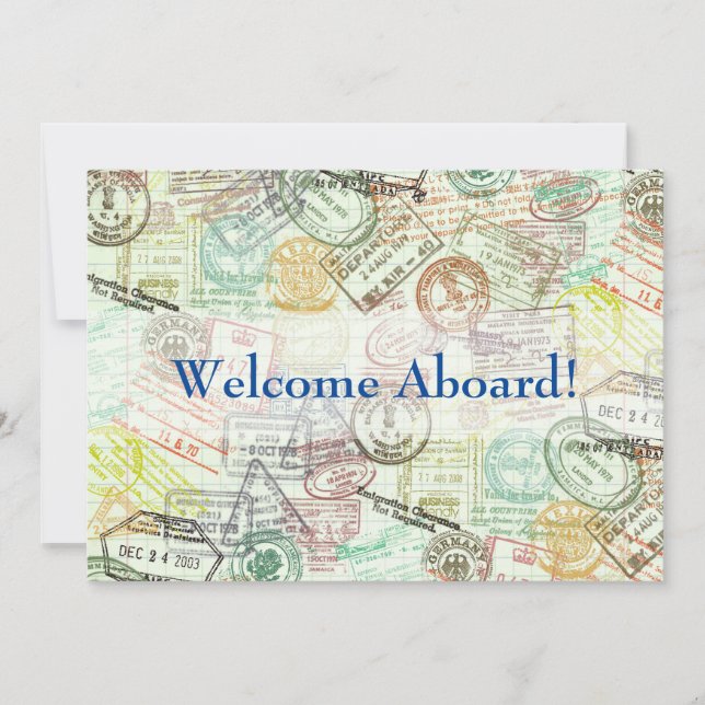 Passport stamp Travel Invitation Card-Thank you (Front)