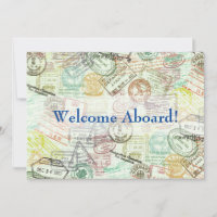 Passport stamp Travel Invitation Card-Thank you