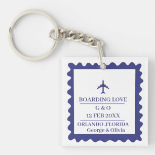 Passport Stamp Wedding Favour Keychain