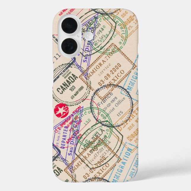 Passport Stamps Travel Case-Mate iPhone Case (Back)