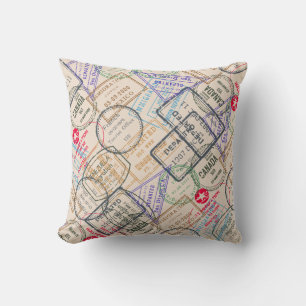 Passport Stamps Travel Cushion