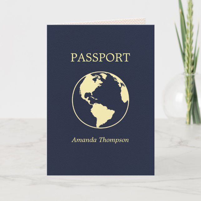 Passport themed Birthday Party Invitation (Front)