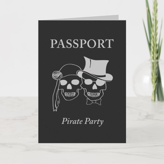 passport to a pirate party invitation (Front)