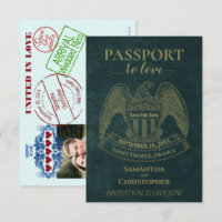 Passport to Love Cute Fun Destination Wedding Teal