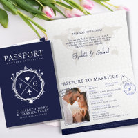 Passport Travel Destination Blue Wedding
