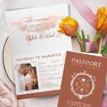 Passport Travel Destination Terracotta Wedding Invitation<br><div class="desc">Passport Travel Destination Terracotta Wedding Invitation. Matching items available.</div>