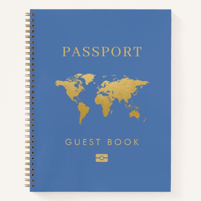 Passport Travel Theme Wedding Guest Book (Front)