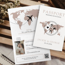 Passport Unique Destination Wedding Invitation