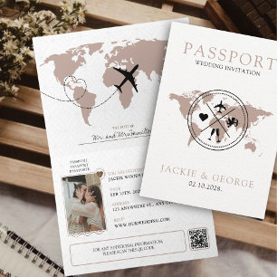 Passport Unique Destination Wedding Invitation