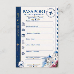 Passport Wedding Enclosure Card