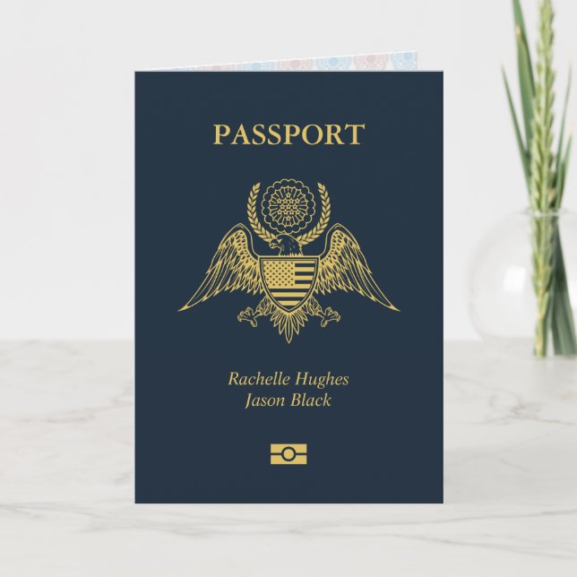 Passport Wedding Invitation Card (Front)