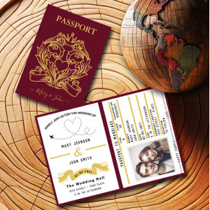 Passport Wedding Invitation Travel Inspired Design