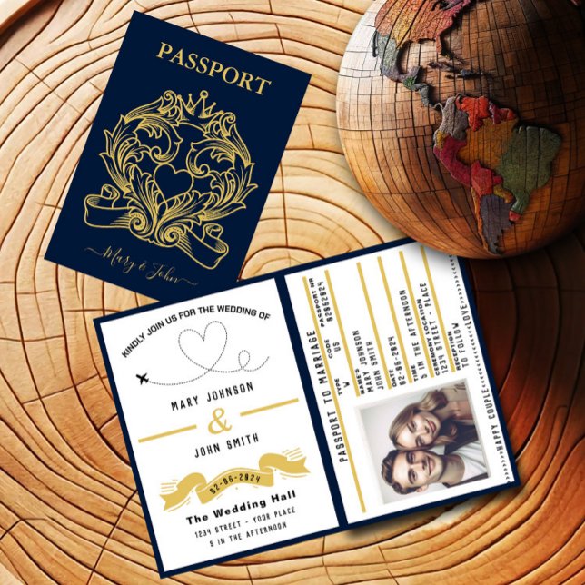 Passport Wedding Invitation Travel Inspired Design (Creator Uploaded)