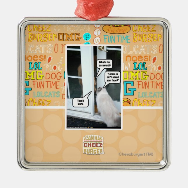 Password Please Metal Tree Decoration (Front)